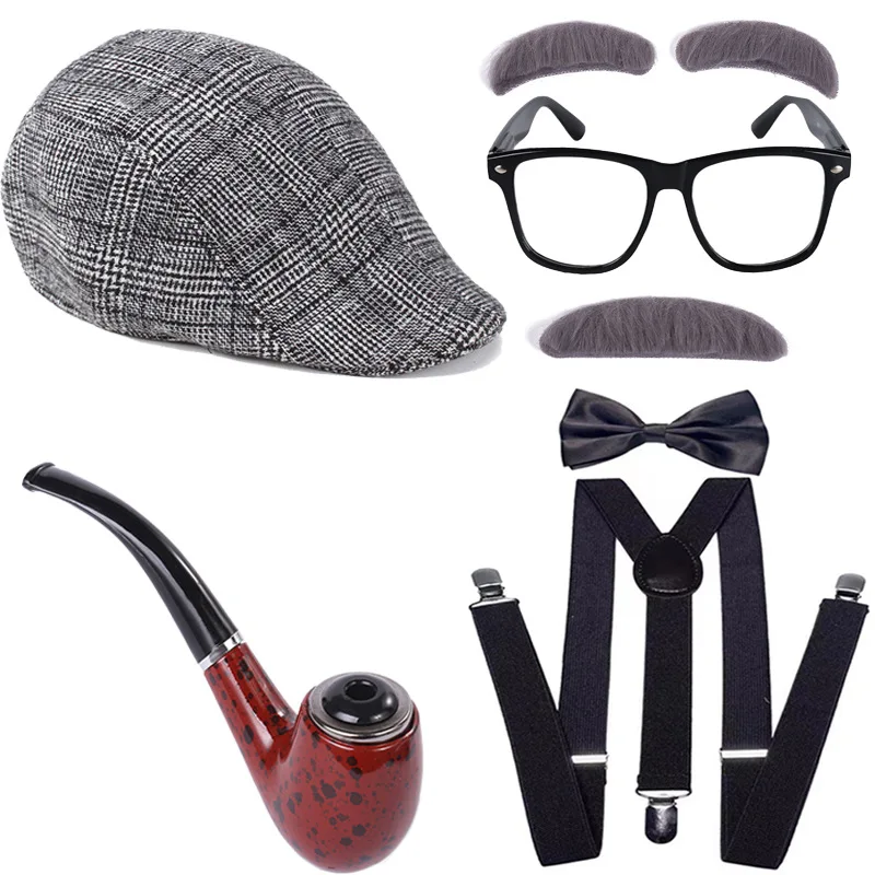 Children's Day Kids 100 Days Of School Costume For Boys Old Man Grandpa Beard Glasses Dress Up Props Halloween Carnival Party