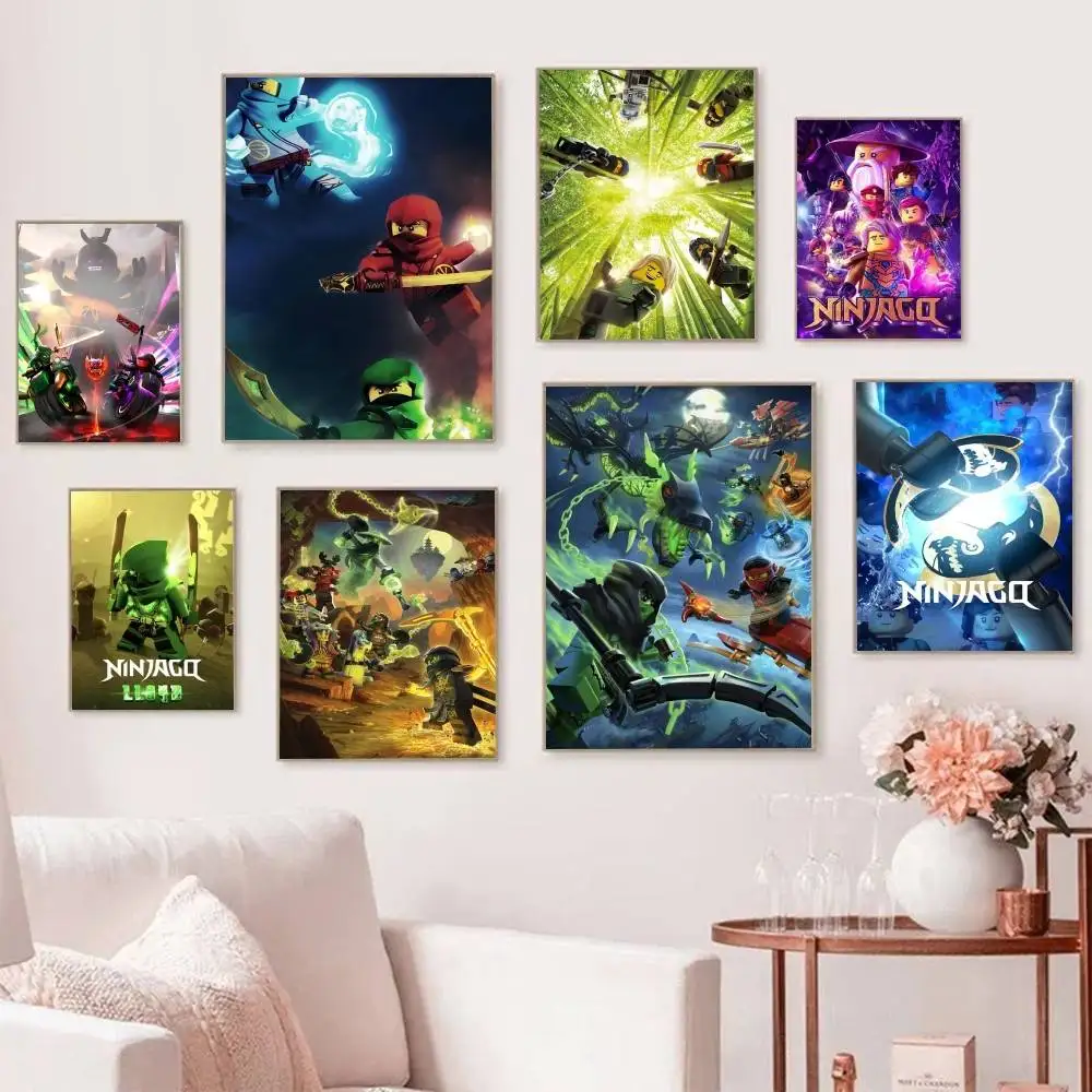 Game Cartoon N-Ninja gos Anime Posters Self Adhesive Waterproof Ideal For Living Room Bedroom Bar Decoration