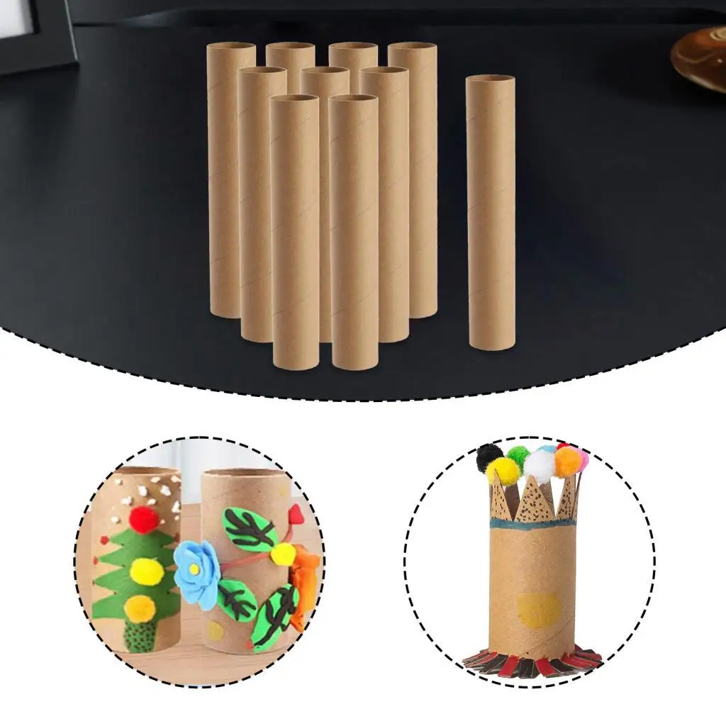 Pressure Resistant Cardboard Tubes for Crafts Kraft Paper Round Rolls DIY Handmade Art Supplies for Group School Projects