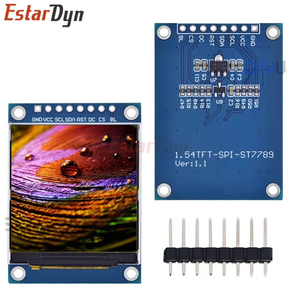 1.54 Inch IPS TFT Display 240x240, ST7789 SPI Color Screen Module for Arduino Raspberry Pi STM32