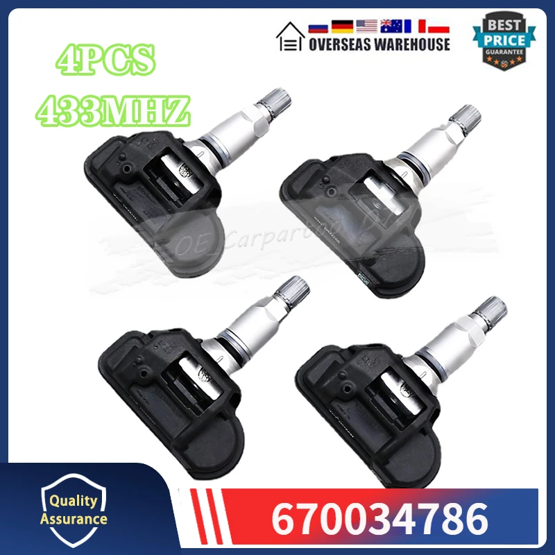 

Датчик давления в шинах автомобиля 433 МГц TPMS 670034786 для Alfa Romeo 4C Fiat Ducato Peugeot Boxer Combi Maserati ghioli Levante