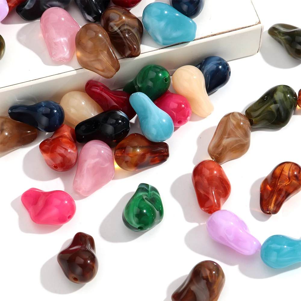 20pcs Irregular Geometric Colorful Acrylic Loose Beads