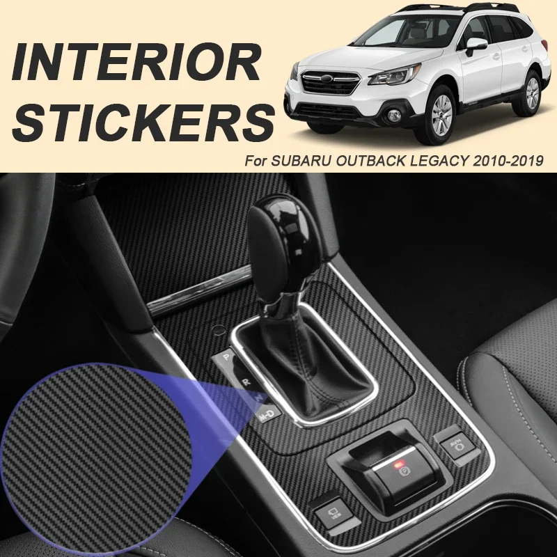 

Car Carbon Black Interior Sticker Lifting Window Panel Decal Gear Door Protective Film For SUBARU OUTBACK LEGACY 2010-2019 LHD