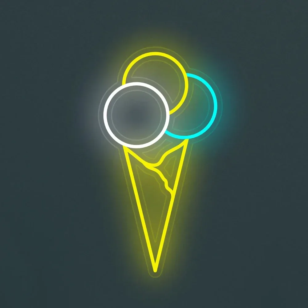 Ice Cream Neon Sign Sweet Neon Light Three Ice Cream Balls Led Light Custom Sweet Led Sign For Lover Wall Art Home Neon Signs