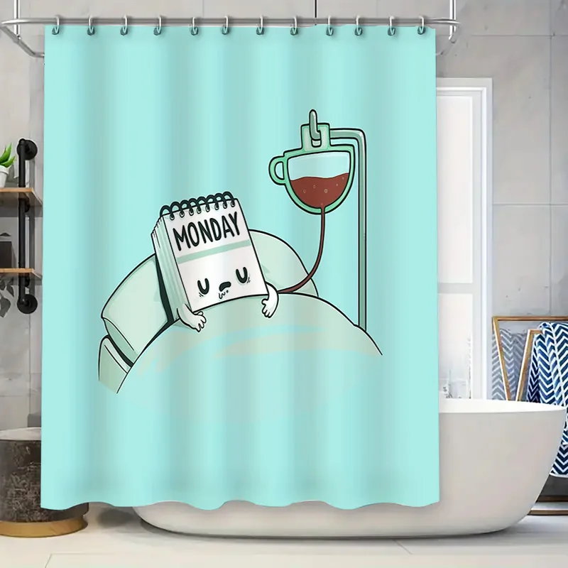 

Bathroom Shower Curtain Botanical Leaf Pattern Nature Greenery Waterproof Decor Farmhouse Rustic Home Textile Spa Hotel Supplies