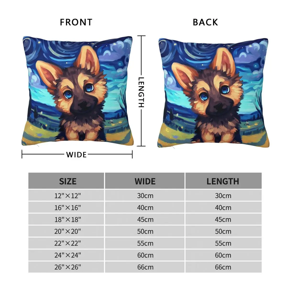 Cute Starry Sky Puppy Square Pillowcase Cushion Cover Pillow Case Throw Pillow Cover for Home Bedroom Car
