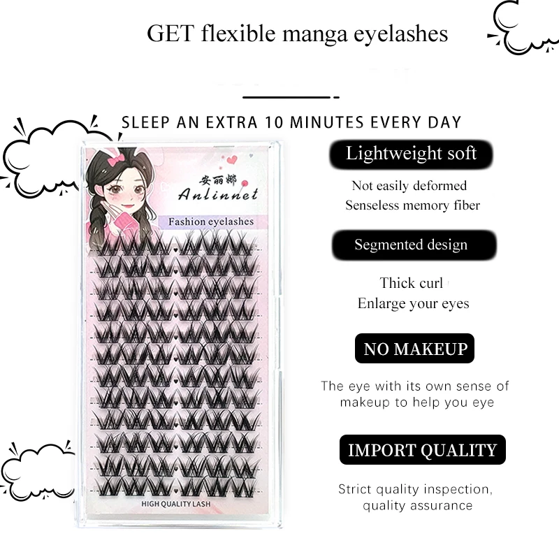 DIY Eyelash Extension 72PCS Individual Lashes Cluster 10-13mm Mix Lash Clusters With Lash Bond and Makeup Tool lashes Tweezers