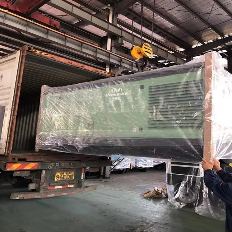 Stationary Diesel Lubricated Air Cooled 185 CFM Screw Air Compressor For Construction And Mining