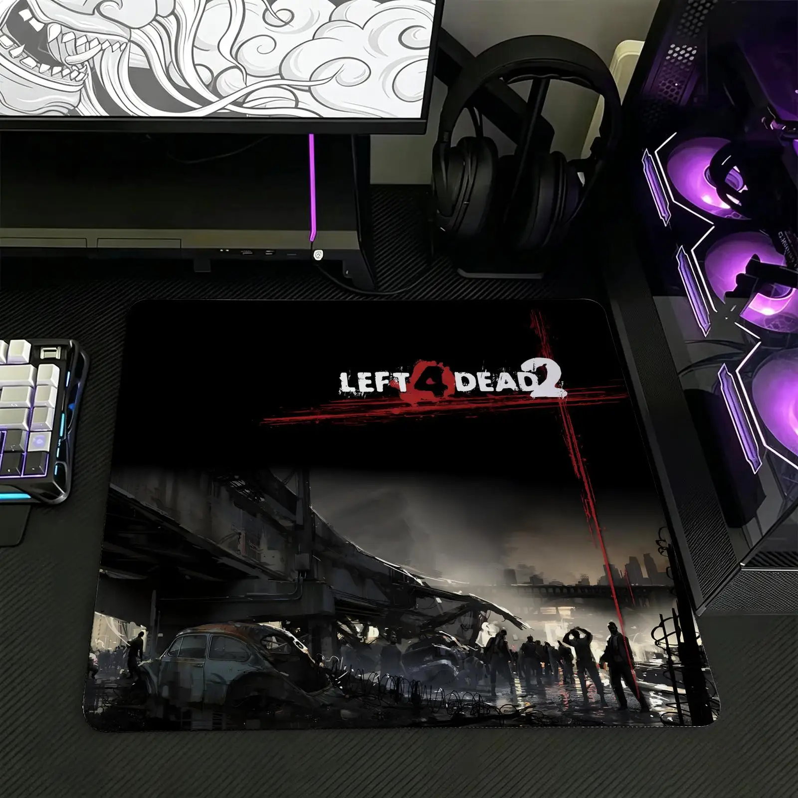 Left 4 Dead 2  Mouse Pad Regular gaming mouse pad  Office mouse pad Laptop desk mat Stitched edge S/M/L size mouse pad