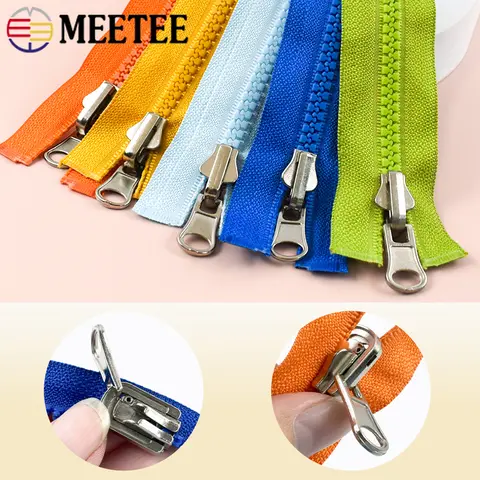 2/5/10Pcs Meetee 5# 70cm Resin Zipper Double Sided Open End Zip for Clothing Backpack Easy Repair Zippers DIY Sewing Accessories