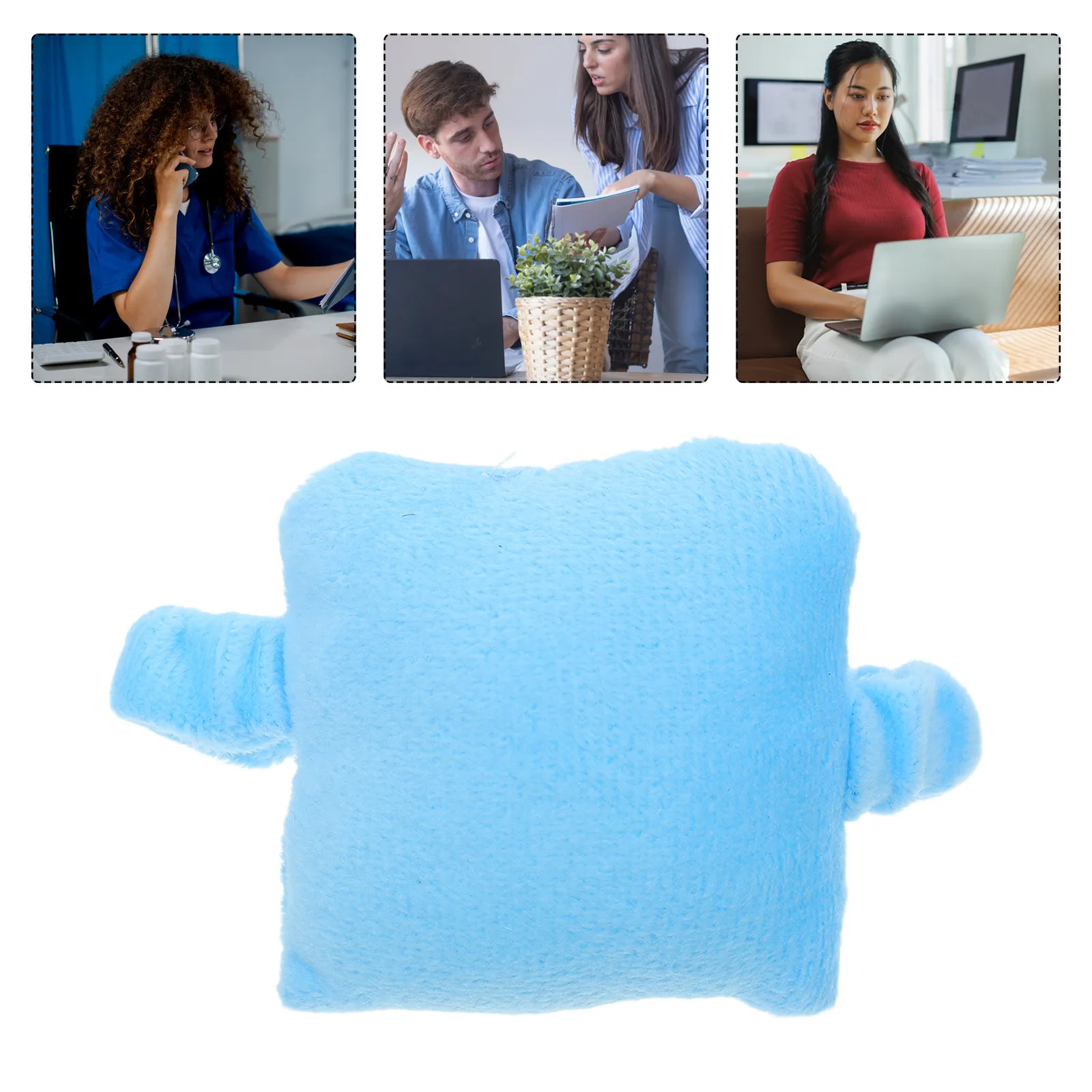 Wearable Mouse Pillow Sky-Blue Comfortable Support Keyboard Office Computer Laptop Typing Gaming Wrist Cushion Rest Mat