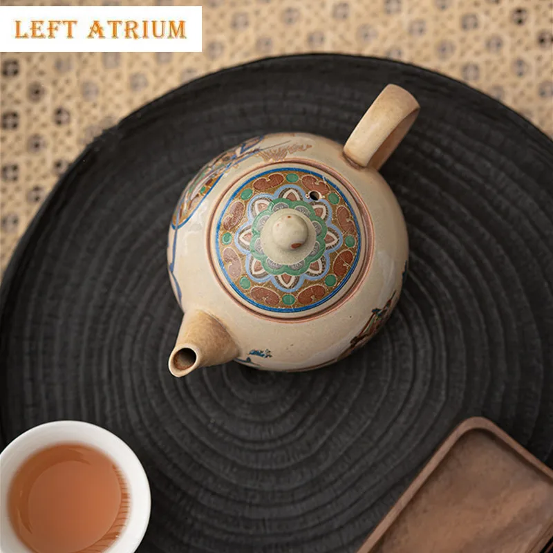 Chinese Exquisite Ceramic Teapot Ball Hole Filter Hand-painted Tea Pot Beauty Tea Infuser Kettle Portable Handmade Tea Set