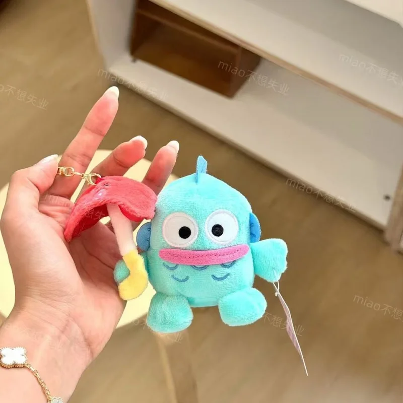 10CM Kuromi Hangyodon My Melody Umbrella Plush Toy Keychain cartoon umbrella holding cinnamoroll pochacco kt plushie bag charm view 6