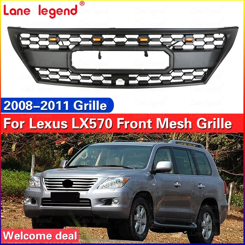 Radiator car exterior grille For Lexus LX 570 LX570 2008-2011 Black Front Mesh Grille ABS Car Decoration Accessories