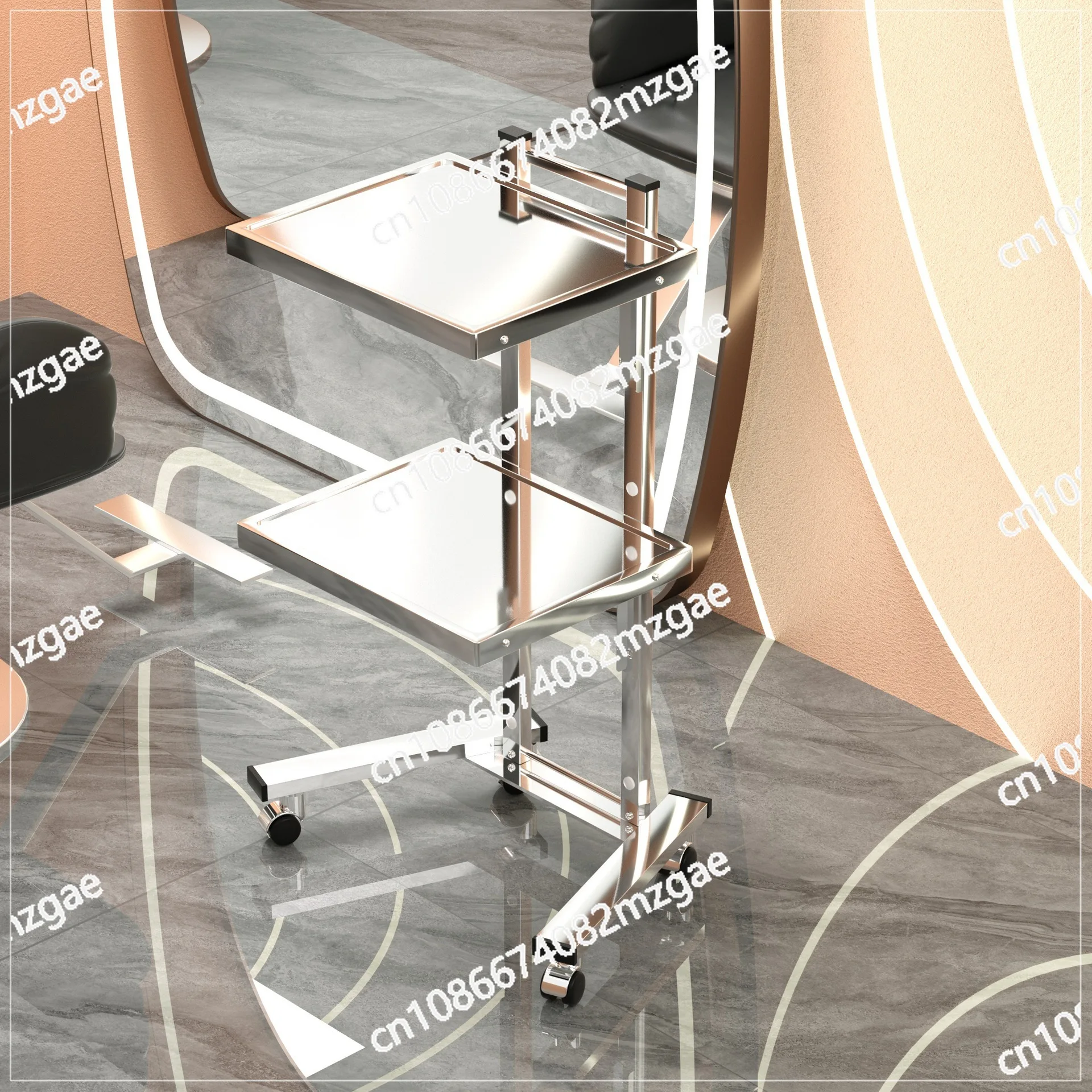 Stainless steel beauty salon cart cutting hair folding hair salon special haircut perm dyeing cart bar