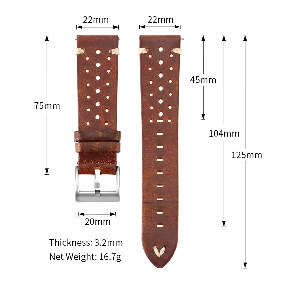 Atmungsaktives Ölwachs-Uhrenarmband aus Rindsleder 20mm 22mm für Samsung Galaxy Watch 7/6/5/4 für Smartwatch-Armband Echtes Leder Handgelenksband – Detail 1