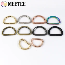 10/20Pcs 16/20/25/32/38mm Metal D Rings for Bag Strap Webbing Buckles Backpack Belt Connect Hook Clasp DIY Hardware Accessories