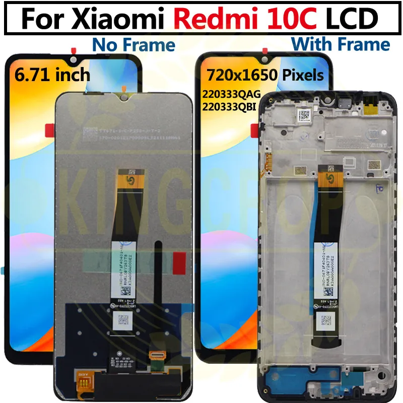 For Xiaomi Redmi 10c Lcd Display 220333QAG Touch Screen Digitizer Assembly With Frame For Redmi 10c lcd Display 220333QB