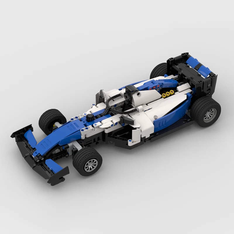 802 Pcs Moc Hot Selling Technical Racing F-1 Blue-White Supercar Model Building Blocks Speed Vehicle Bricks Toys Kids Adult Gift