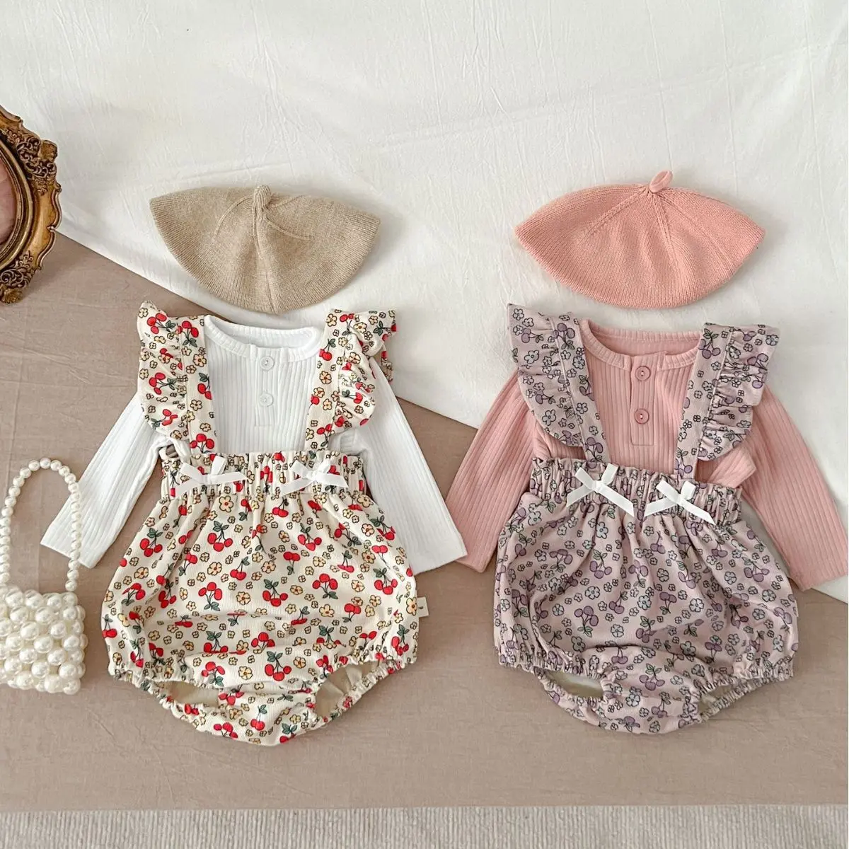 

Spring and Autumn Newborn Infant Baby Girls Romper Sleeveless Rompers Kids Onepiece Fashion Baby Clothing Girls' Bottom Shirt
