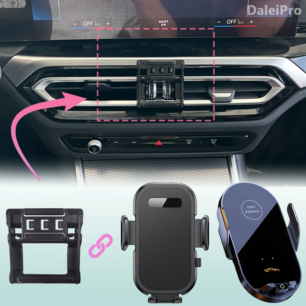 For BMW i3 i4 G26 2022 Car Phone Mount Wireless Charging Phone Holder Special Fixed Base Car Accessories
