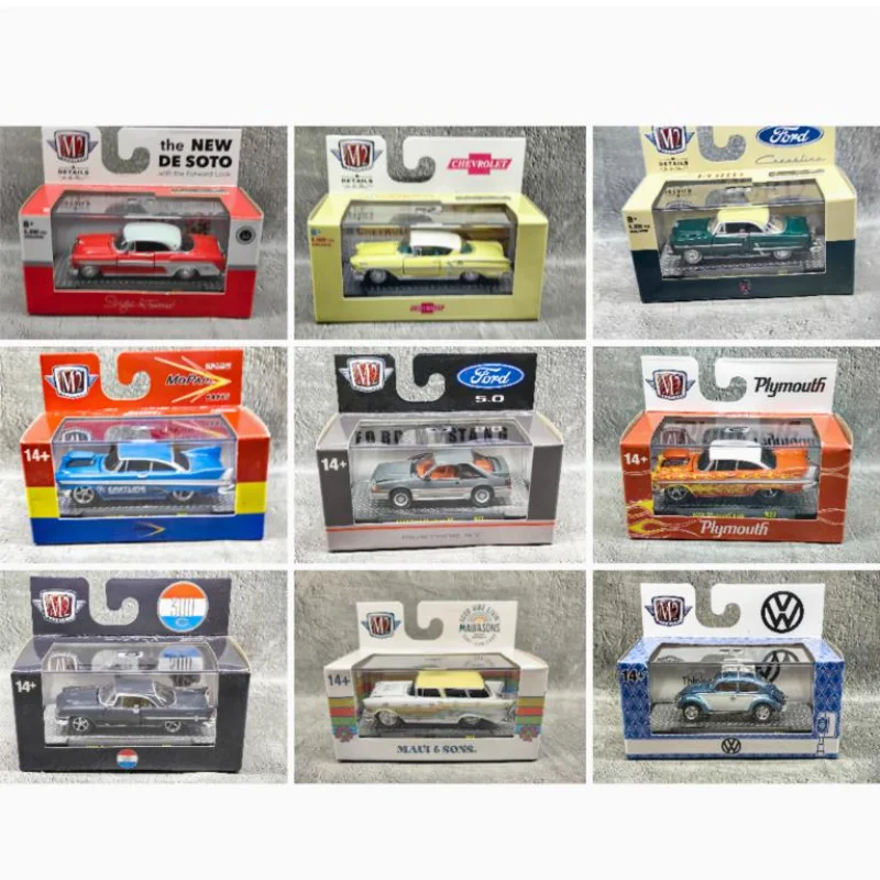

Diecast M2 1:64 Scale Machine New Retro Muscle Series Iron Base Rubber Tire Limited Edition Alloy Car Model Collectible Toy