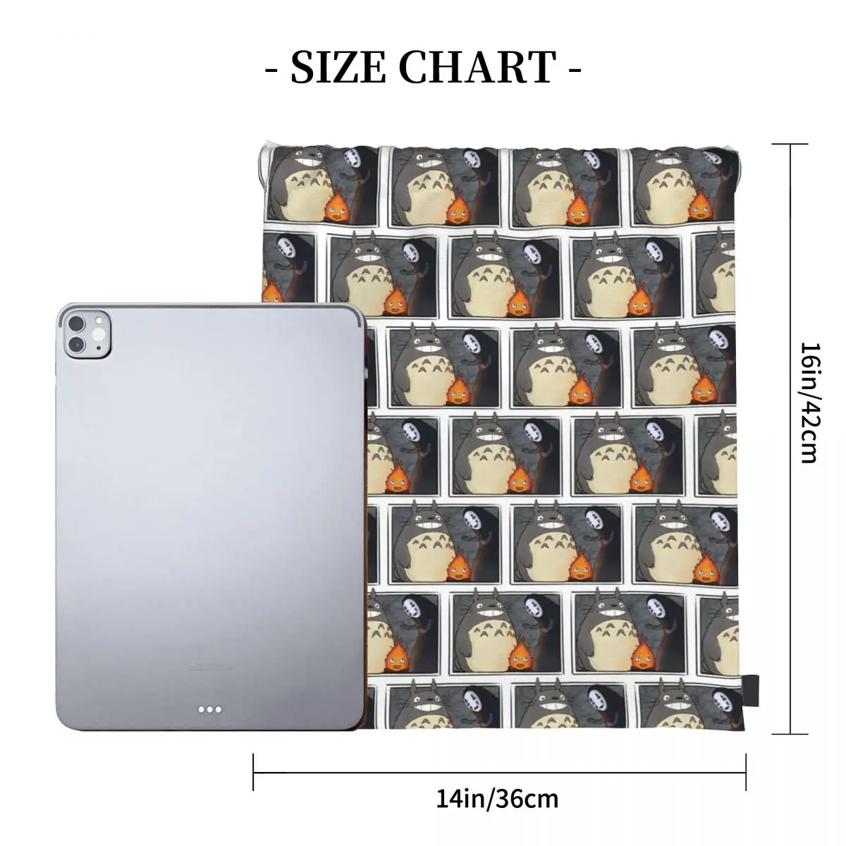 3 つのジブリの友達バックパックカジュアル巾着バッグ靴バッグブックバッグ男性女性学生用