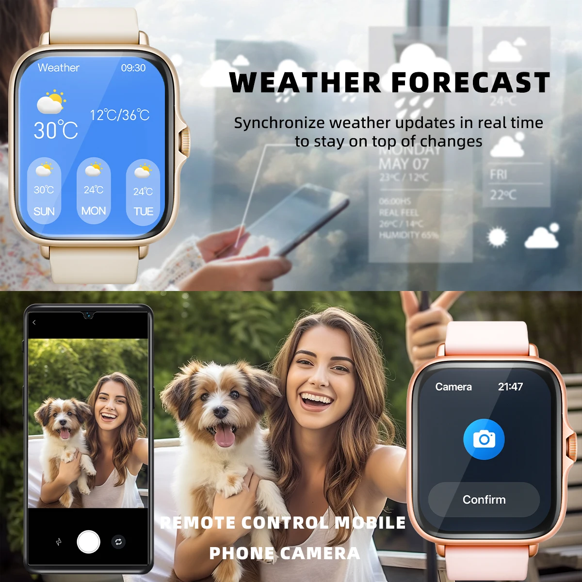1.83\'\' Waterproof Smart Watch with Message Answer Call Sleep Monitoring Sports Pedometer Information Alerts For iPhone Android
