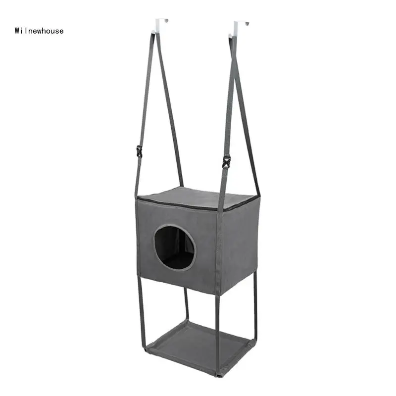 

Hanging Cats House 3 Story Secure High Perch Furniture for Indoor Felines 3 Level Hammock Perch Furniture Dropship