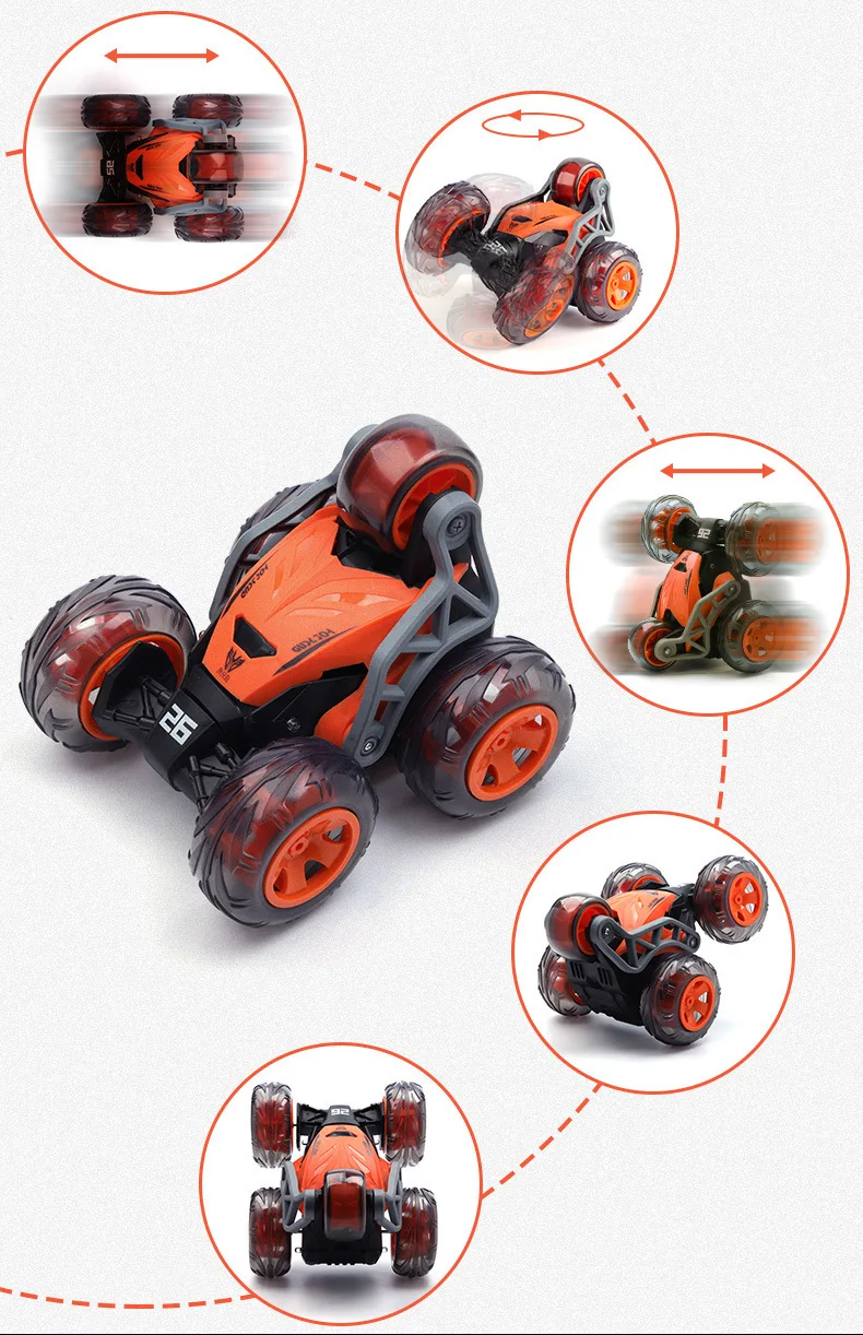 Carros rc 360 rotativo dublê carro 5 rodas caminhão basculante carro de alta velocidade escalada buggy veículo elétrico carro de controle remoto brinquedo 2.4g presentes