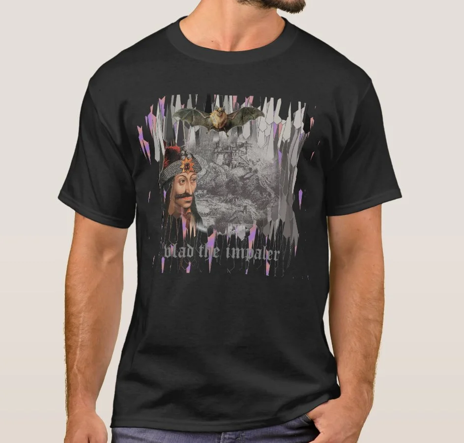 

Crusader Order of The Dragon Vlad Dracula Castle and A Bat Vlad The Impaler T-Shirt. Summer Cotton Short Sleeve O-Neck T Shirt