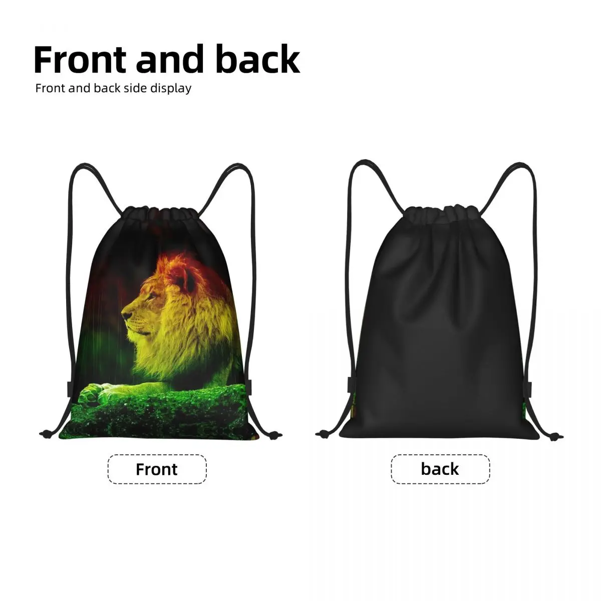 Rastafarian Amaiquina Reggae Rasta Lion Street Skullies Drawstring Bags Women Portable Gym Sports Sackpack Shopping Backpacks
