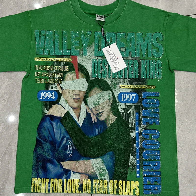 

VALLEY Short Sleeve T-shirts Streetwear Retro Poster Print Men Women Vale Top Tee One Day Shipped Out