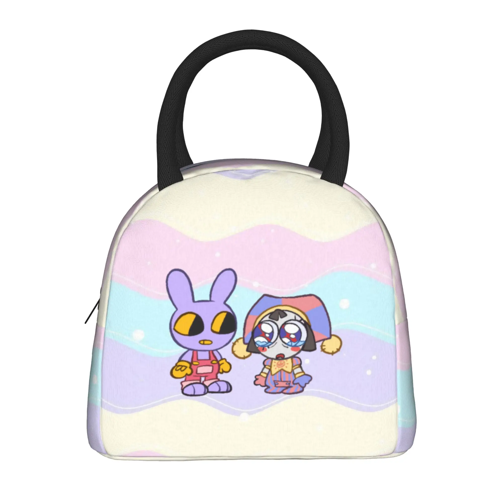 Pomni And Jax Cartoon Digitals Circus  Insulated Lunch Bag Cooler Bag Reusable  Leakproof Tote Lunch Box for Men Women