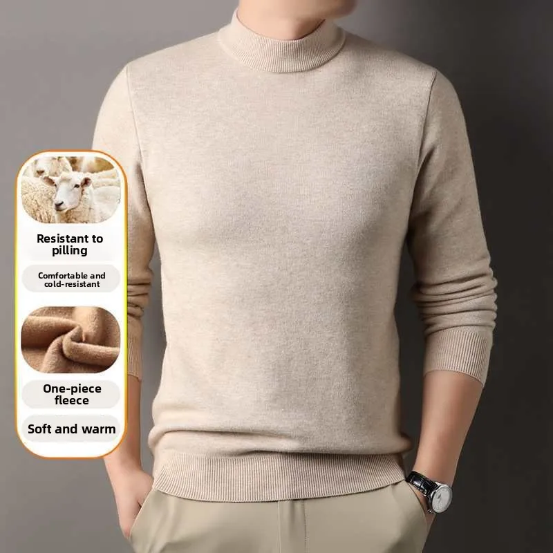 

Men's Knitted Sweater Thiened Fce f High Collar Autumn Winter Sle Breathable Youth Casual Faion Knitwear