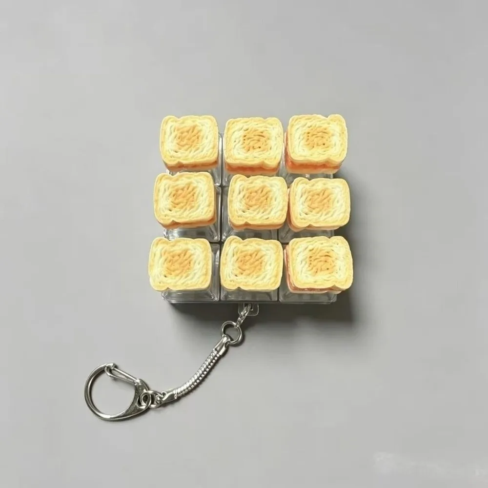 9 Keys Anti-stress Pendant Keyboard Mechanical Bread Fidget Keychain Keycap Pass The Time Stress Relief Toast Clicker