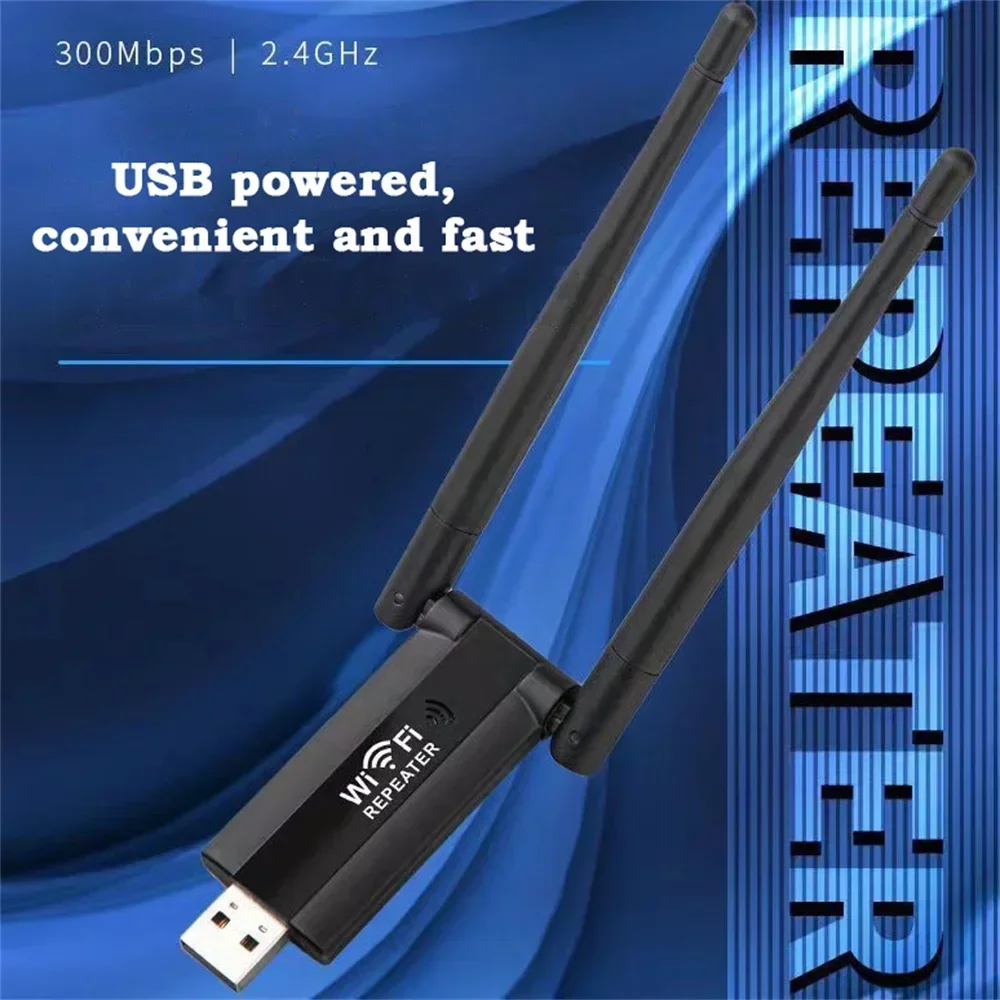 300Mbps USB WiFi Repeater Router Extender 2.4G WiFi Signal Amplifier Booster Long Range Wi-Fi Repeater Access Point