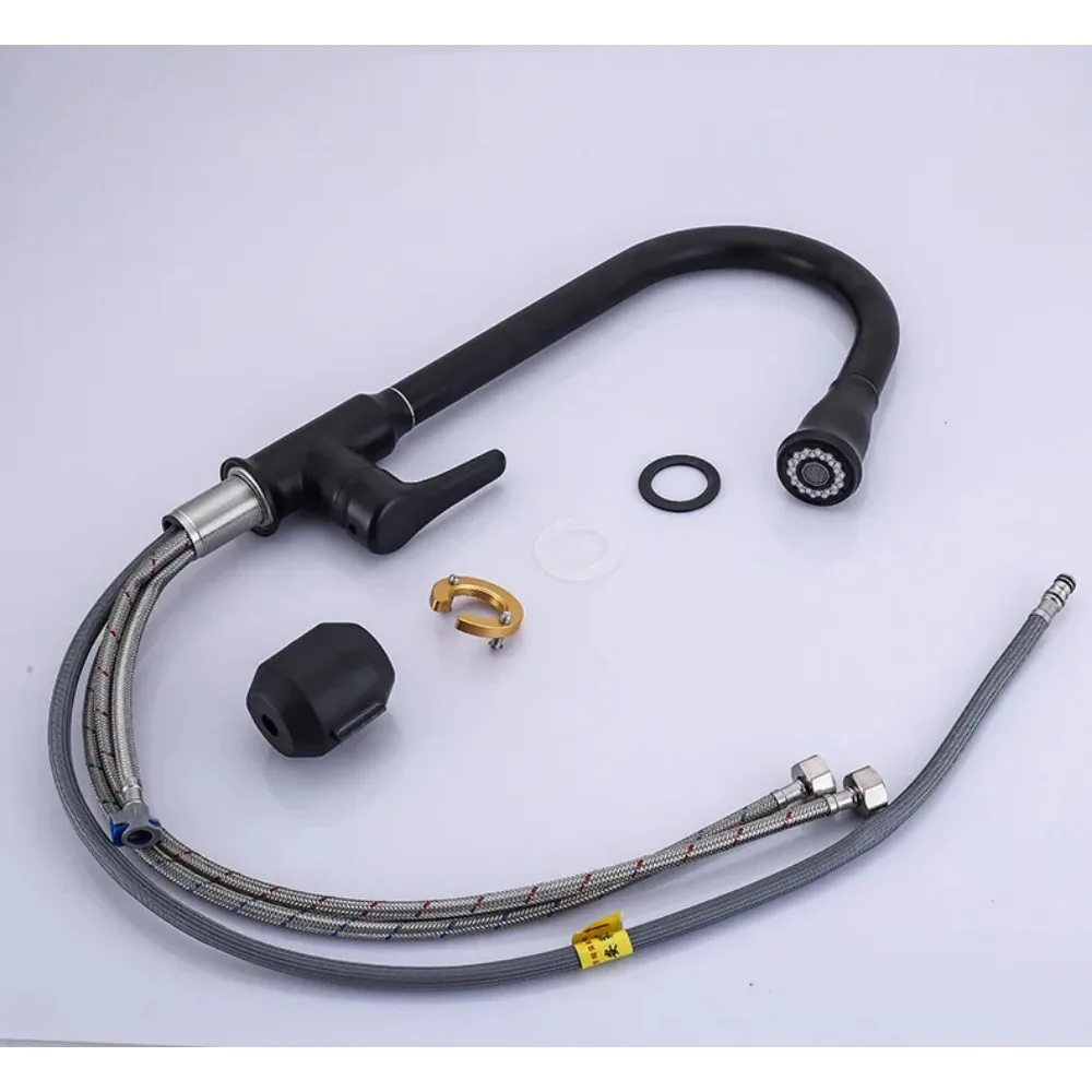 

for copper kitchen sink faucet pull out sprayer retractable two way diverter cold and hot water mixer tap household wash