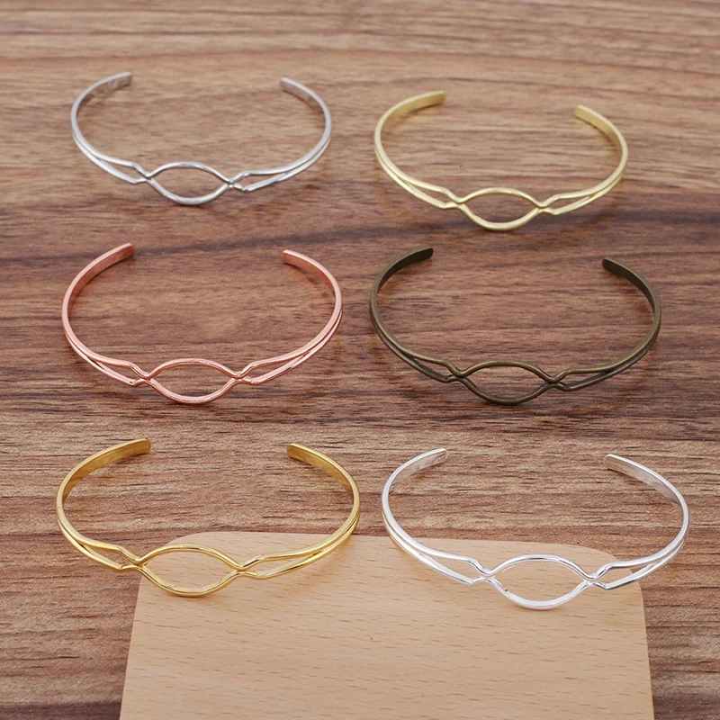 BoYuTe (10 Pieces/L) 65*2mm Metal Brass Simple Bracelet Base Diy Jewelry Accessories Handmade Materials