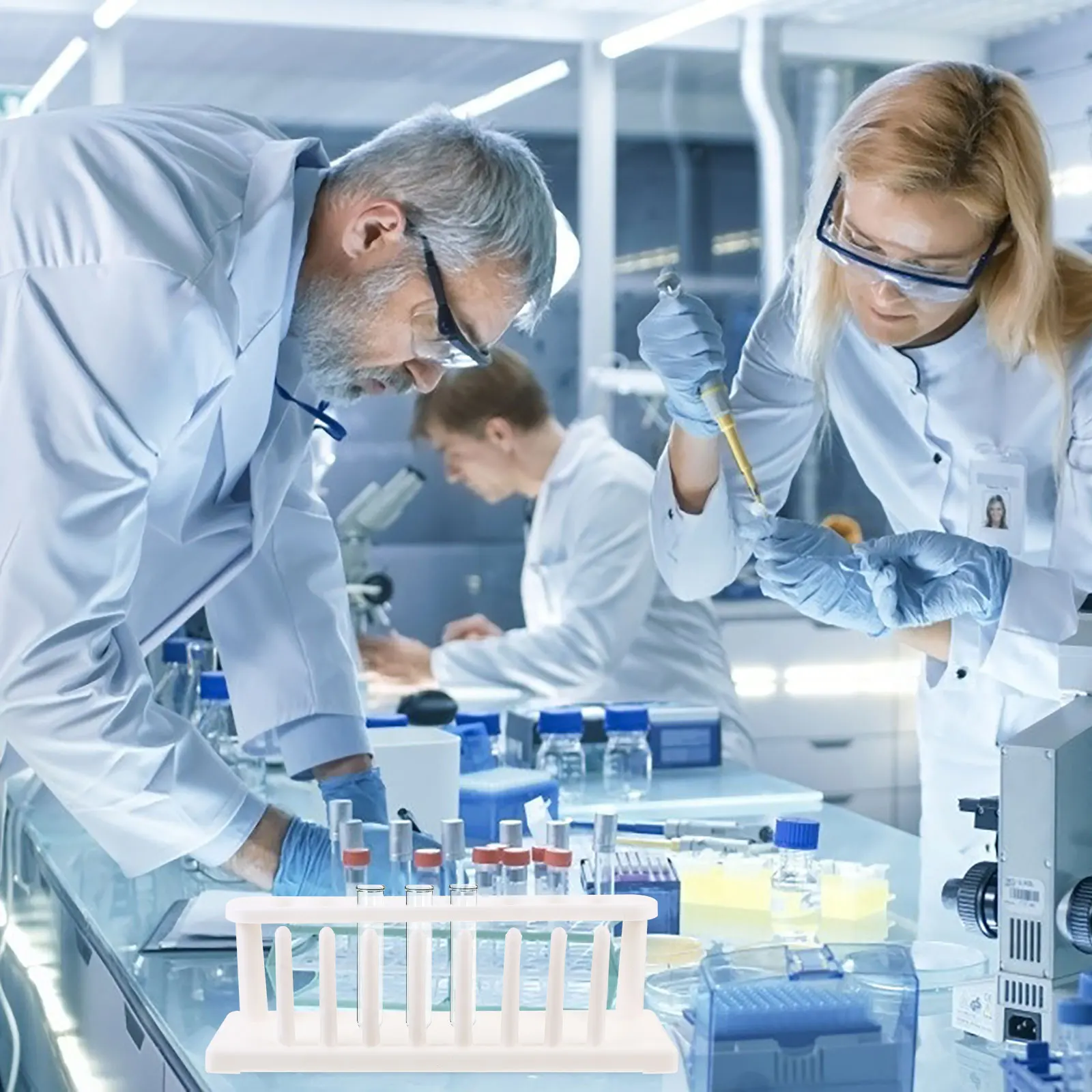 

3Pcs Test Tube Holder Premium Material Durable Lab Equipment Organizer for Tidy Laboratory School Storage Test Tube Rack