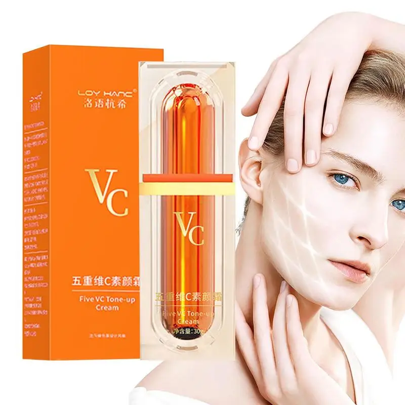 

Vitamin C Face Cream Whitening VC Five Tone Up Moisturizer Anti Aging Pimple Wrinkle Spots Remover Brightening Skin Care Essence