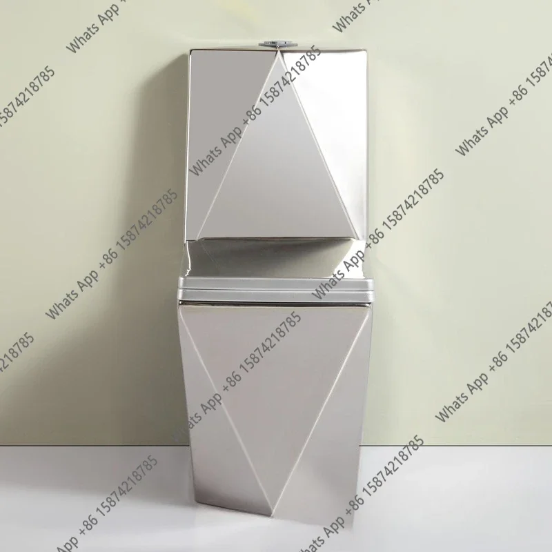X Silver Toilet, Electroplated Silver Bathroom Toilet, Ceramic Color Toilet, Gray Toilet Household Hotel
