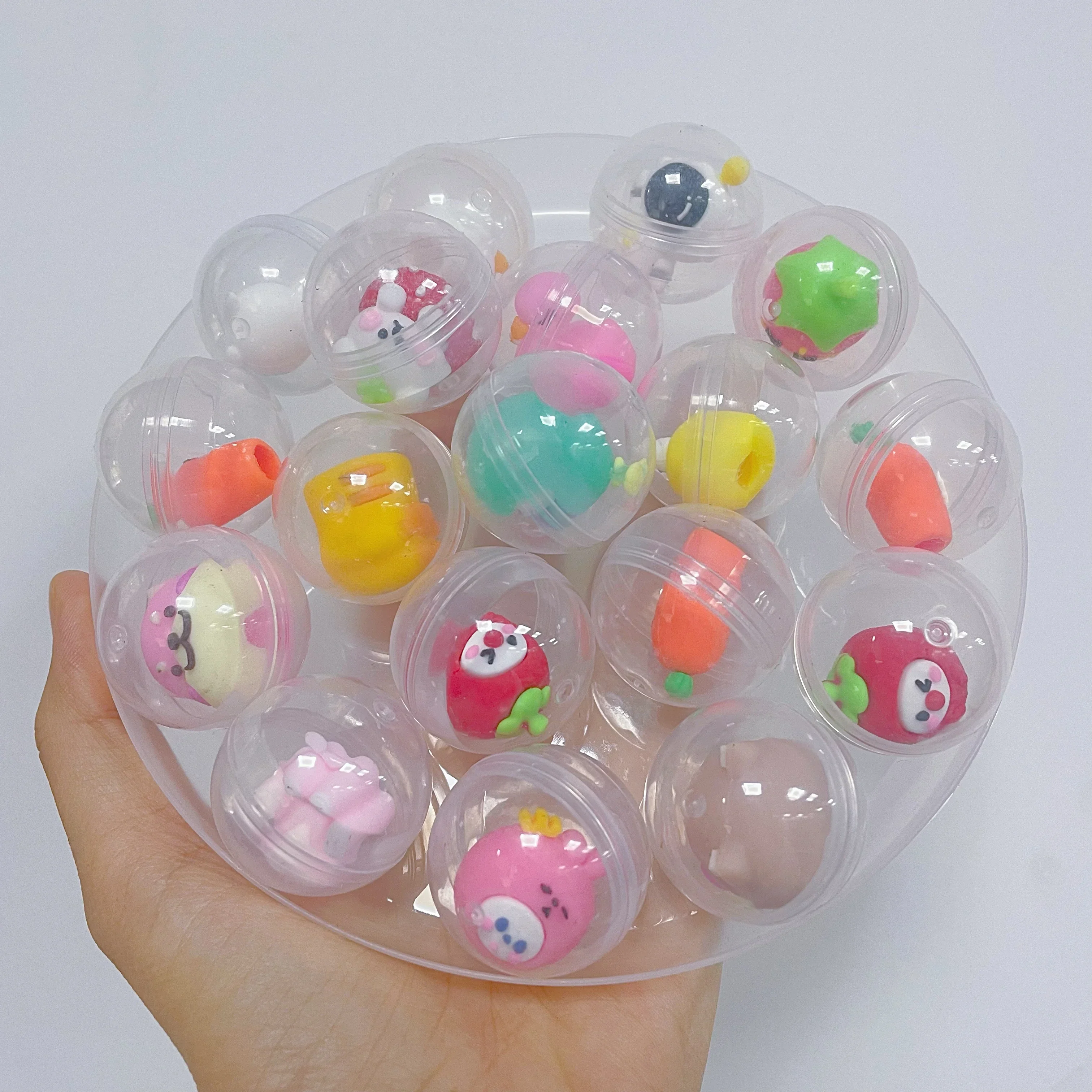 Ovo torcido transparente de 32mm para mini máquina de garra, acessórios de brinquedos, bonecos de pelúcia de animais fofos, boneca infantil, guindaste de arcade, presente