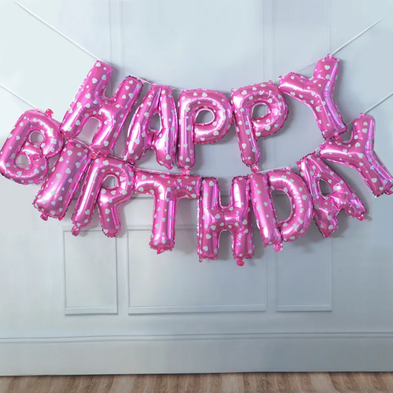 16 Zoll alles Gute zum Geburtstag Dekoration Luftballons rosa blau Buchstaben Folienballons Set Geburtstag Party Dekor Luft Globos Balony Anniversaire