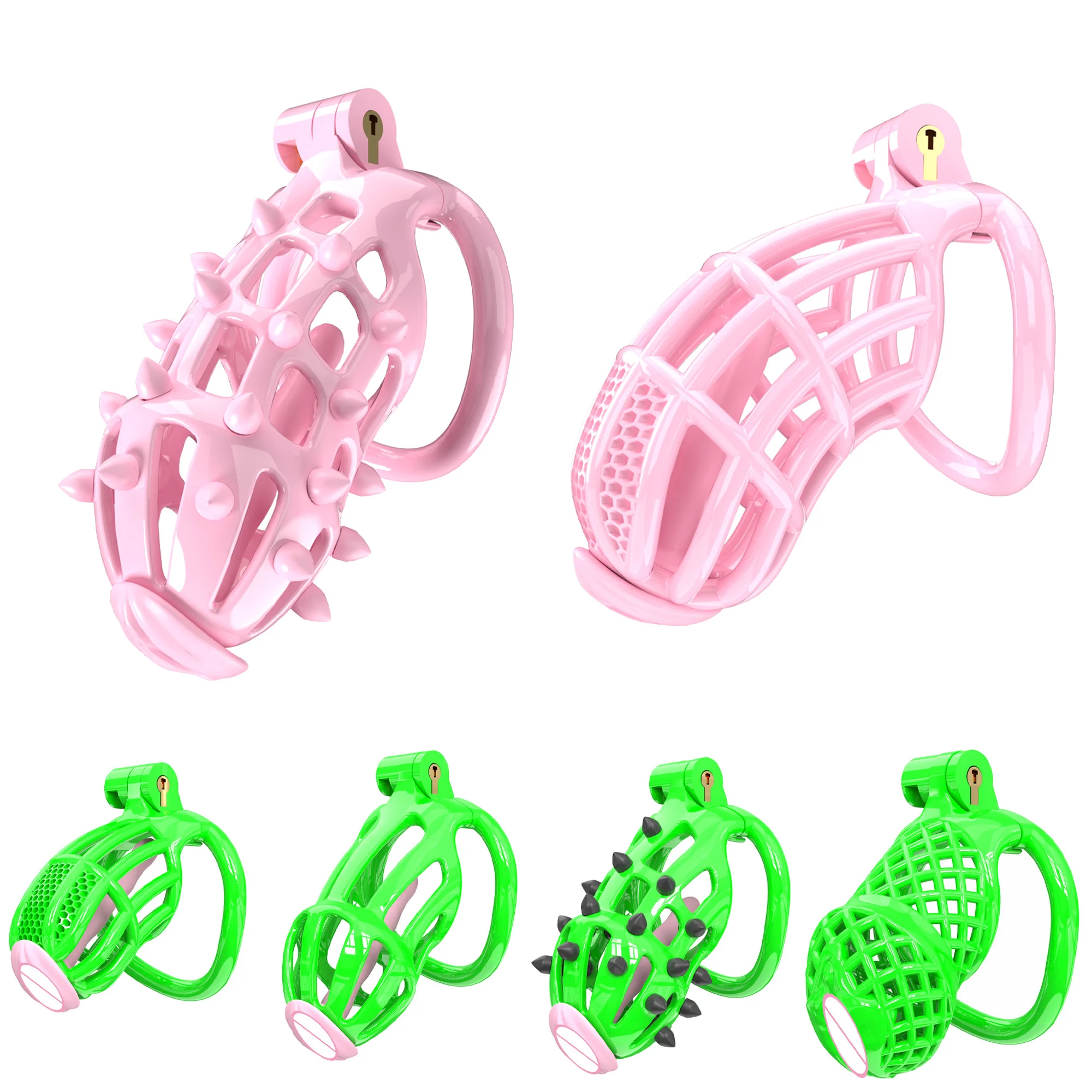 Bdsm Cobra Chastity Lock with Pink Spikes Erotic Chastity Cage Male Cock Cage Penis Wear Alternative Stimulation Sex Toy For Gay