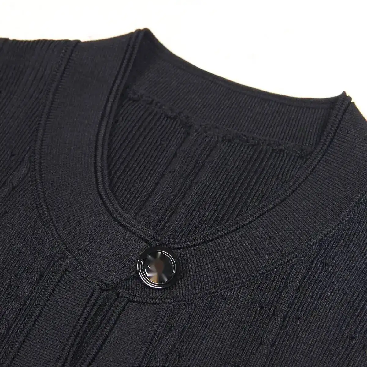 Marque Designer luxe à manches courtes longues robes tricotées femmes été automne simple boutonnage crayon soirée robe de bal tricots