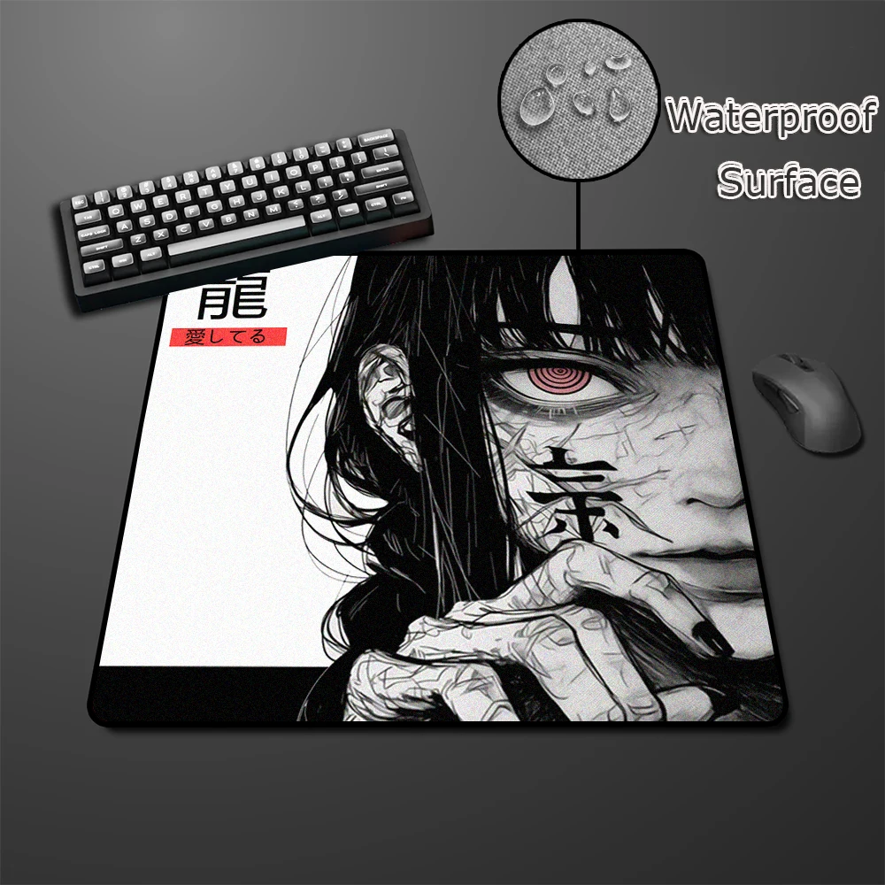

Anime Mouse Pad Japanese Black And White Style Dragon Script Balance Mousepad Waterproof Surface Keyboard Pad Gamer Mouse Mat