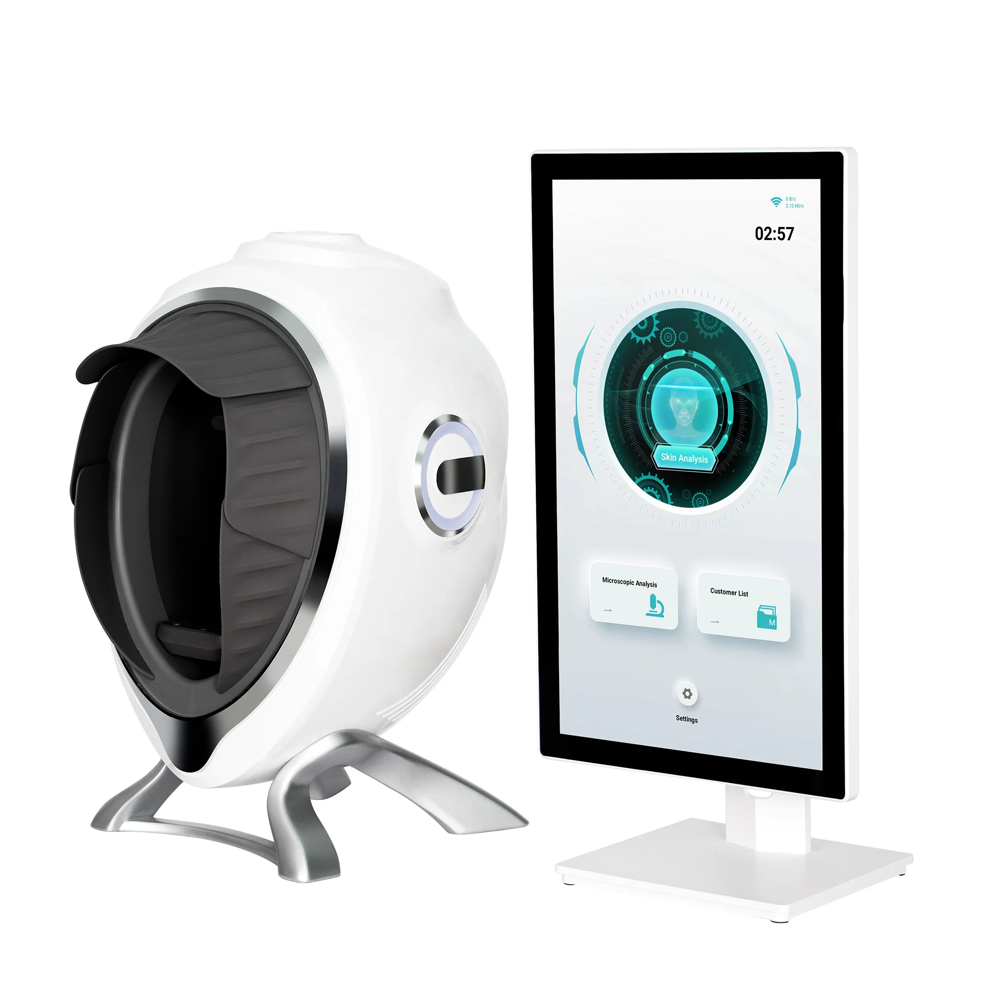 آلة تحليل الجلد الرقمية ثلاثية الأبعاد المحمولة تحليل الوجه العميق جهاز اختبار الجلد الذكي مع تقنية المسح الضوئي عالية الدقة