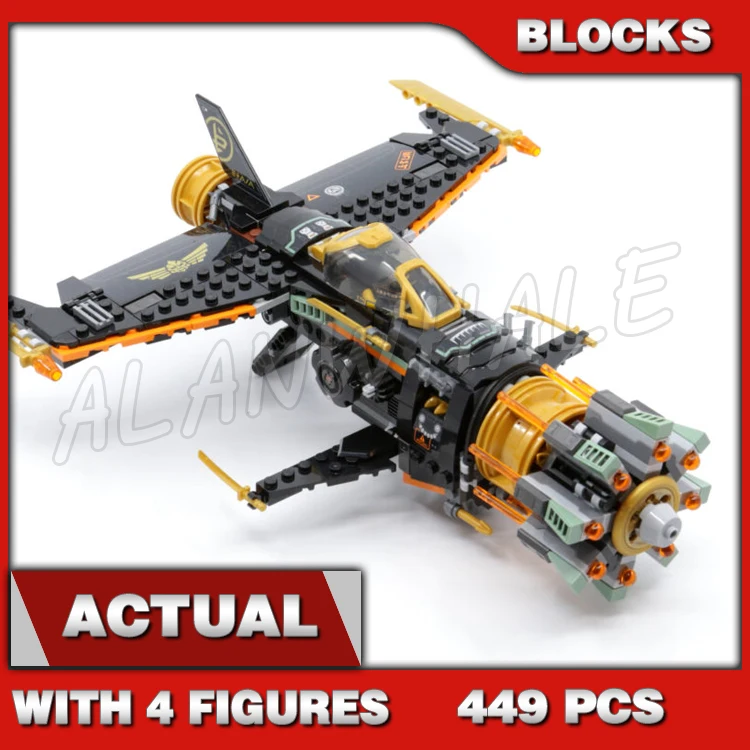 

449pcs Shinobi Legacy Boulder Blaster Shooting Airplane Prison Golden Kai 11658 Building Block toys Compatible With Model