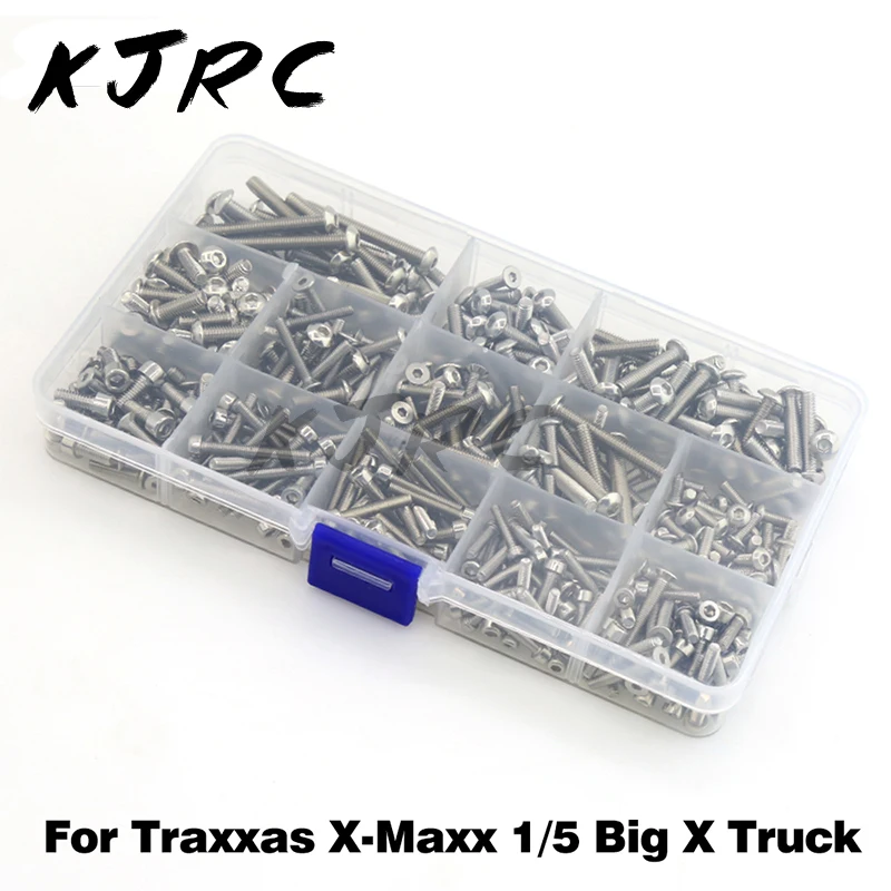 

1set Stainless Steel Upgrade Screw Pack Screw Box, Vulnerable Accessories for Traxxas X-Maxx 1/5 Big X Truck